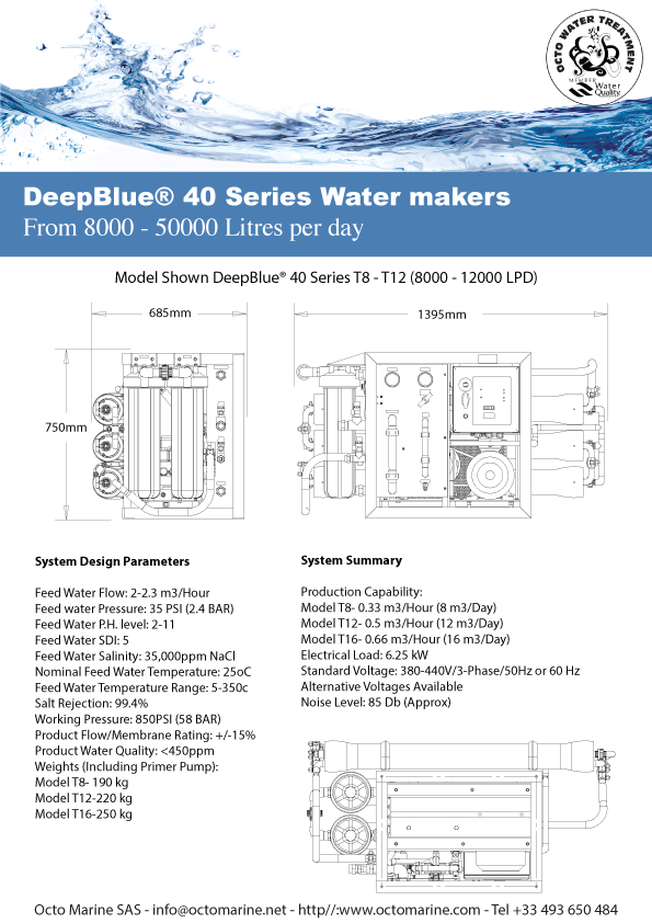 Deepblue 40 Series T8 Water Maker 8000 LPD